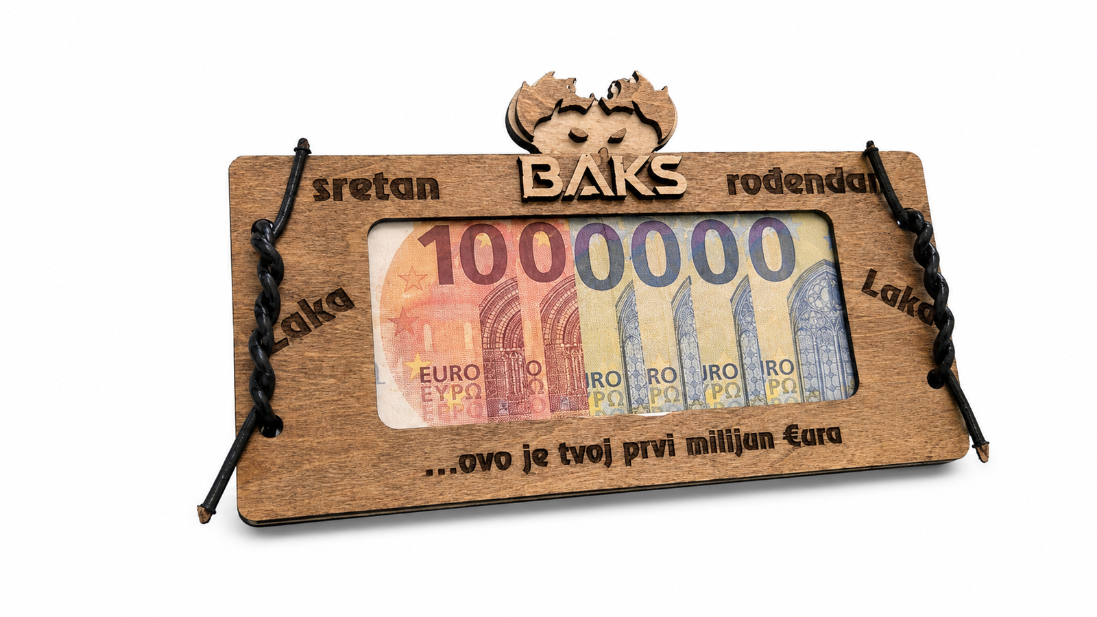 Personalizirana drvena kuverta za novac