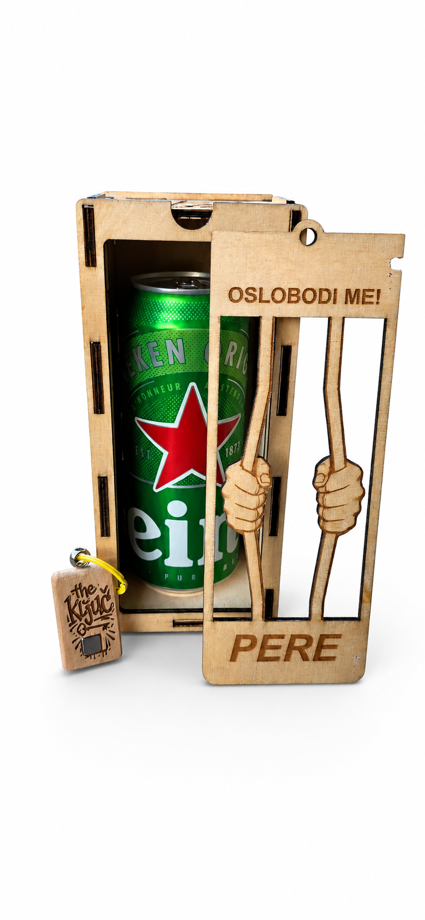 Personalizirana drvena kutija za bocu s tajnim otvaranjem